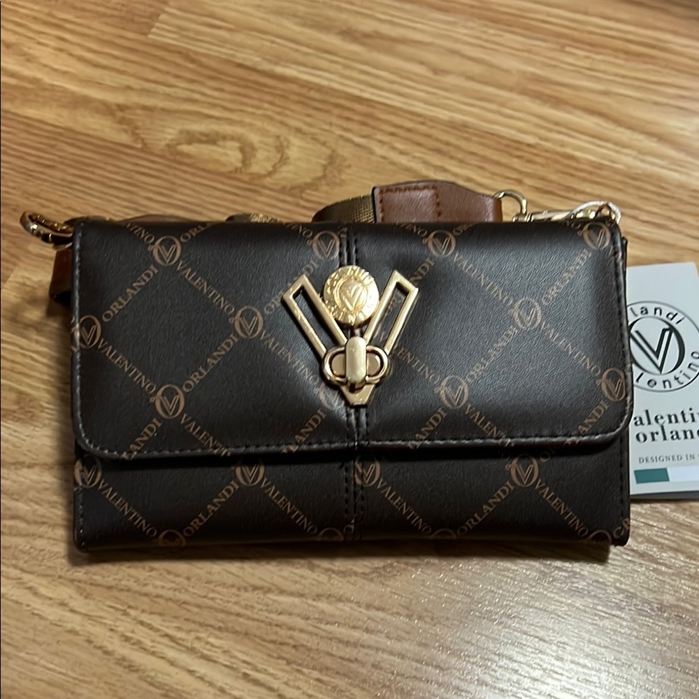 Valenti Orlandi Black and Brown Crossbody Bag